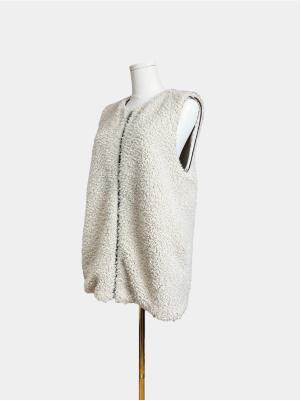 Aritzia WILFRED Chatou Sherpa Cream Vest, Casual Streetwear, Sz M - Picture 6 of 16